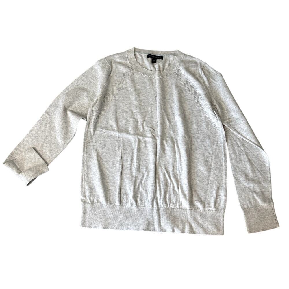 Banana Republic Gray Crew Neck Cotton Light Sweater Women's Size Medium